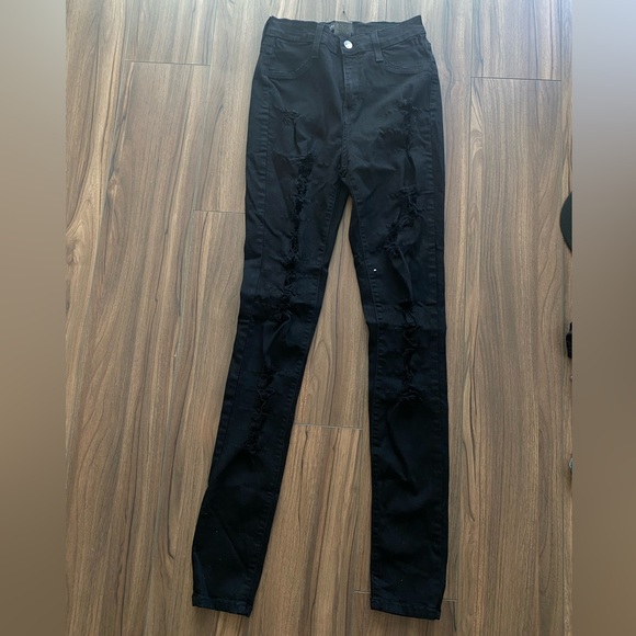Ripped black skinny jeans - Picture 1 of 5